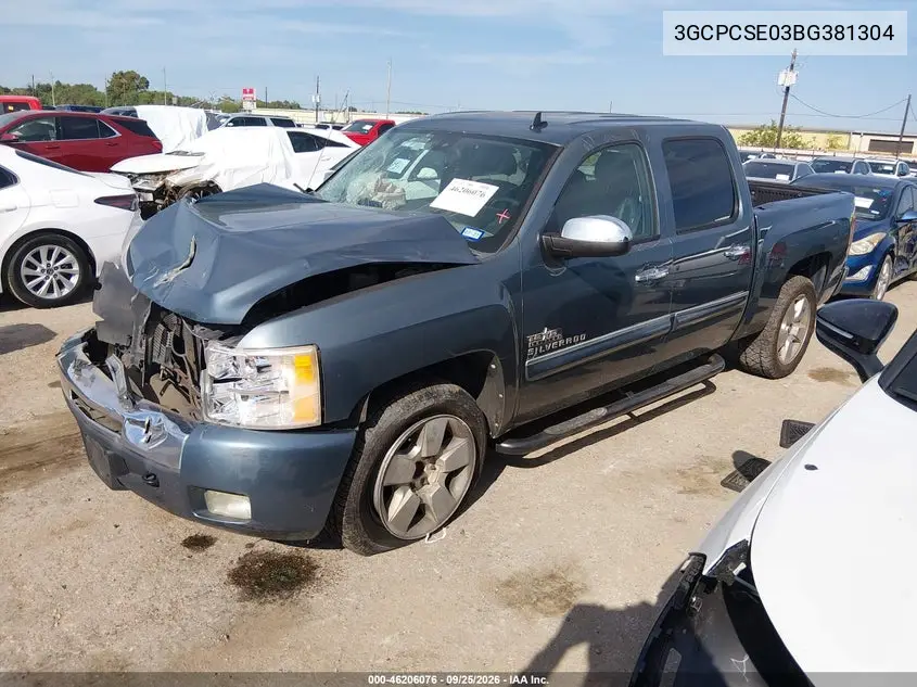 2011 CHEVROLET SILVERADO VIN 3GCPCSE03BG381304 — фото 2