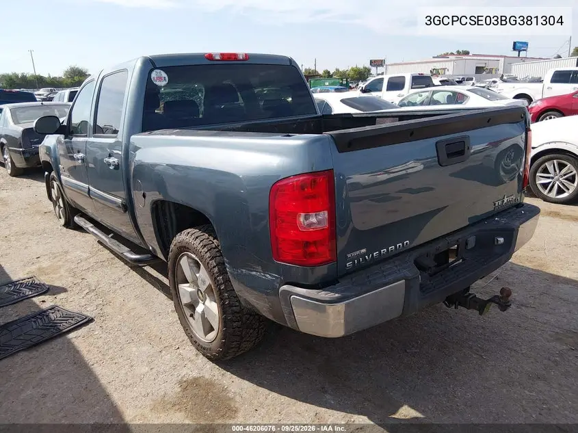 2011 CHEVROLET SILVERADO VIN 3GCPCSE03BG381304 — фото 3