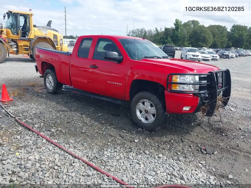 CHEVROLET SILVERADO 2011, VIN 1GCRKSE36BZ120285