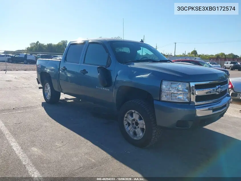CHEVROLET SILVERADO 2011, VIN 3GCPKSE3XBG172574