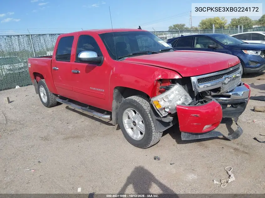 CHEVROLET SILVERADO 2011, VIN 3GCPKSE3XBG224172