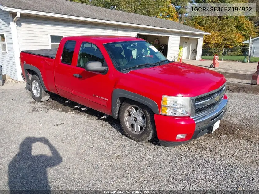 CHEVROLET SILVERADO 2011, VIN 1GCRKSE36BZ194922