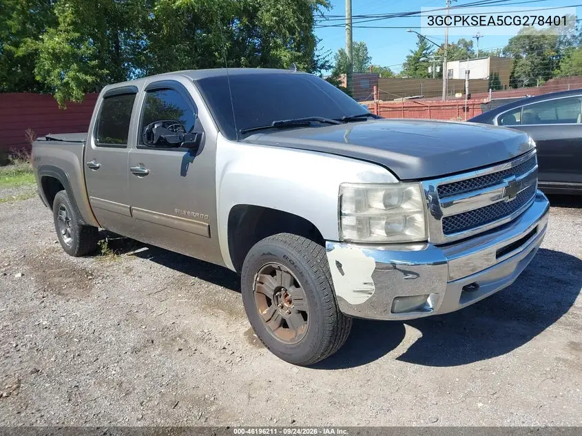 CHEVROLET SILVERADO 2012, VIN 3GCPKSEA5CG278401