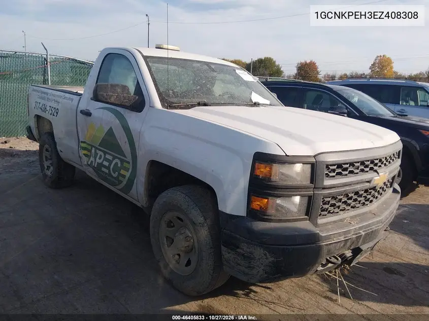 CHEVROLET SILVERADO 2014, VIN 1GCNKPEH3EZ408308