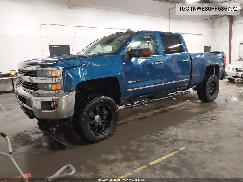 2015 CHEVROLET SILVERADO VIN 1GC1KWE80FF536792 — фото 2
