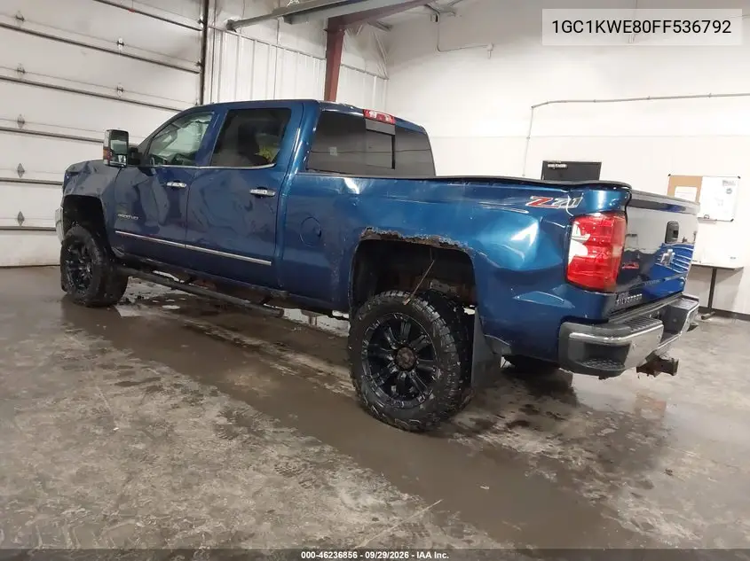 2015 CHEVROLET SILVERADO VIN 1GC1KWE80FF536792 — фото 3