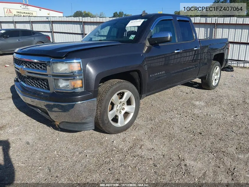 2015 CHEVROLET SILVERADO VIN 1GCRCPEC1FZ407064 — фото 2