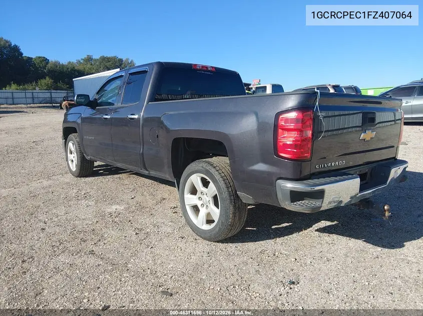 2015 CHEVROLET SILVERADO VIN 1GCRCPEC1FZ407064 — фото 3