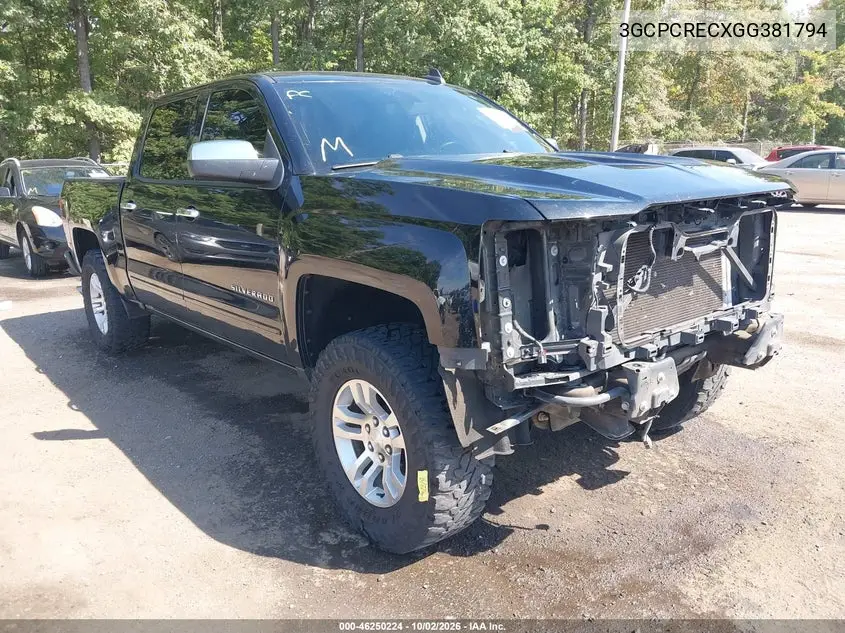 CHEVROLET SILVERADO 2016, VIN 3GCPCRECXGG381794