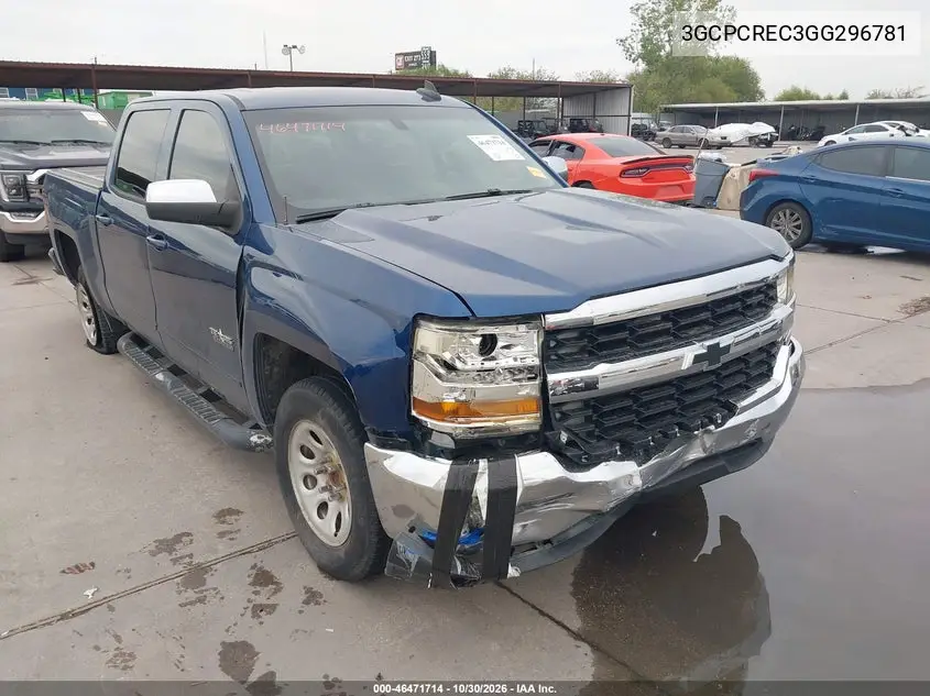 CHEVROLET SILVERADO 2016, VIN 3GCPCREC3GG296781