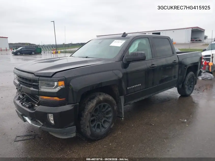 2017 CHEVROLET SILVERADO VIN 3GCUKREC7HG415925 — фото 2