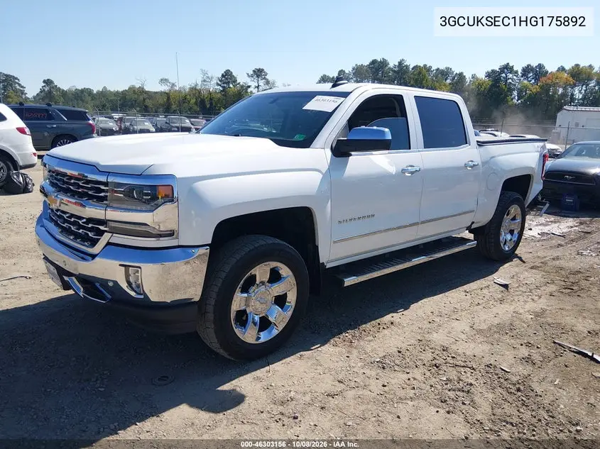 2017 CHEVROLET SILVERADO VIN 3GCUKSEC1HG175892 — фото 2