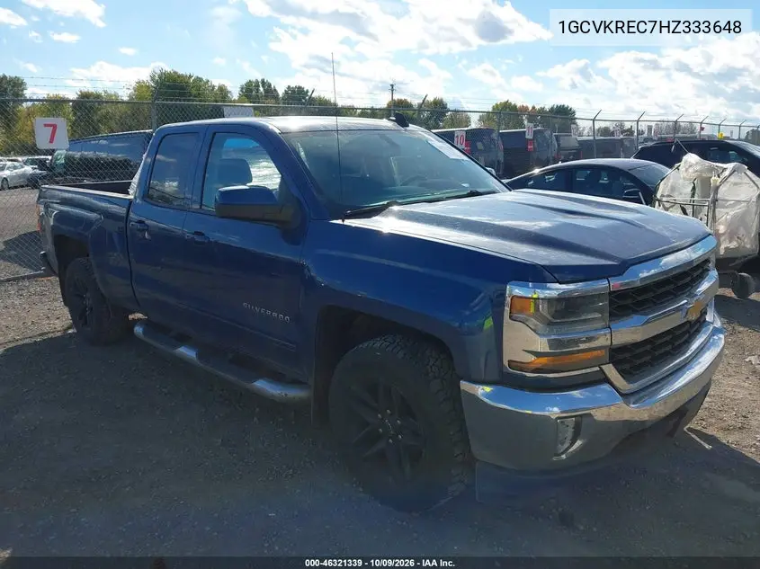 CHEVROLET SILVERADO 2017, VIN 1GCVKREC7HZ333648