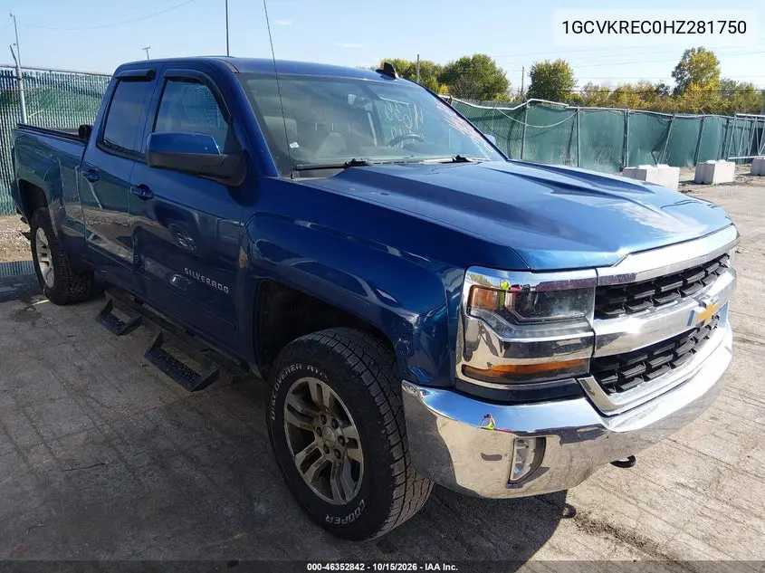 CHEVROLET SILVERADO 2017, VIN 1GCVKREC0HZ281750
