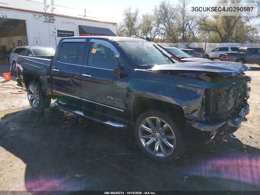 CHEVROLET SILVERADO 2018, VIN 3GCUKSEC4JG290587