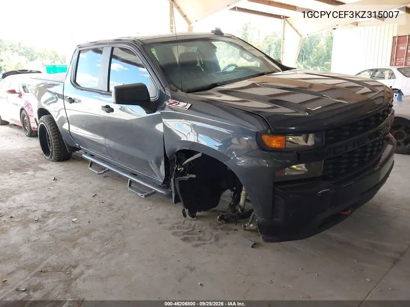 CHEVROLET SILVERADO 2019, VIN 1GCPYCEF3KZ315007