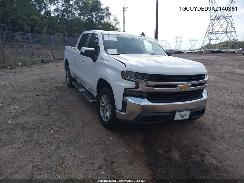 CHEVROLET SILVERADO 2019, VIN 1GCUYDED9KZ140351