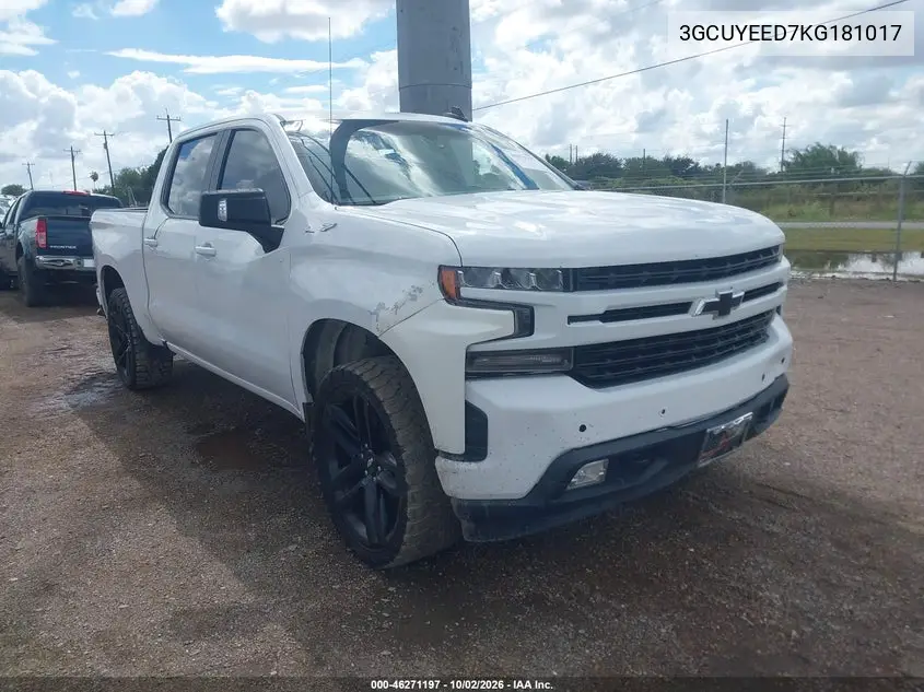 CHEVROLET SILVERADO 2019, VIN 3GCUYEED7KG181017