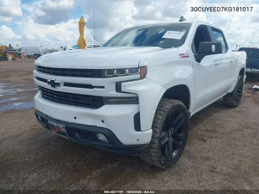 2019 CHEVROLET SILVERADO VIN 3GCUYEED7KG181017 — фото 2