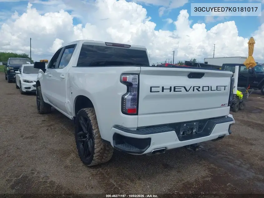2019 CHEVROLET SILVERADO VIN 3GCUYEED7KG181017 — фото 3