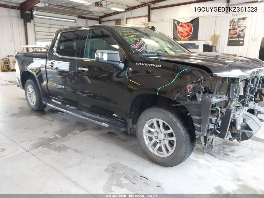 CHEVROLET SILVERADO 2019, VIN 1GCUYGED7KZ361528