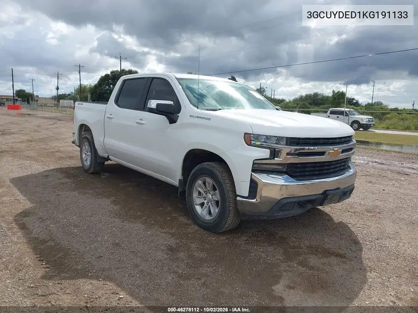 CHEVROLET SILVERADO 2019, VIN 3GCUYDED1KG191133