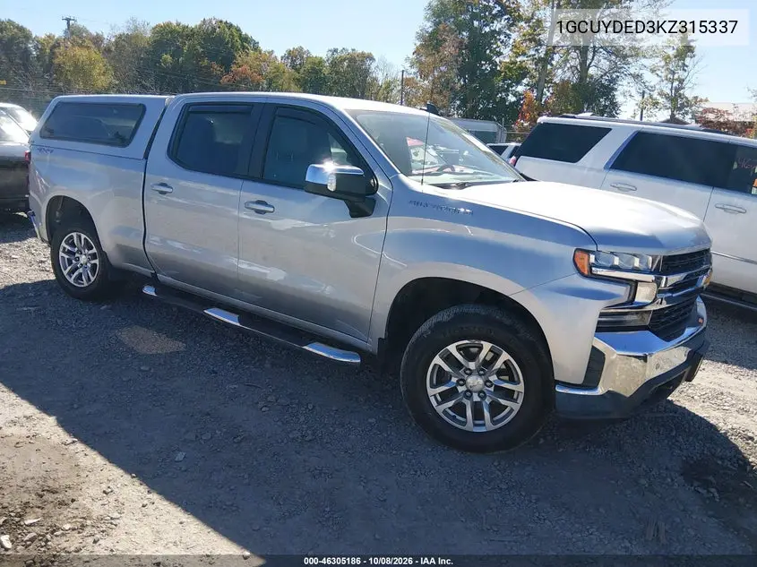 CHEVROLET SILVERADO 2019, VIN 1GCUYDED3KZ315337