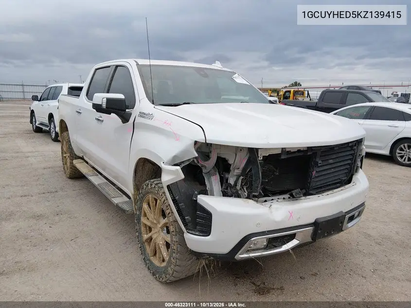 CHEVROLET SILVERADO 2019, VIN 1GCUYHED5KZ139415