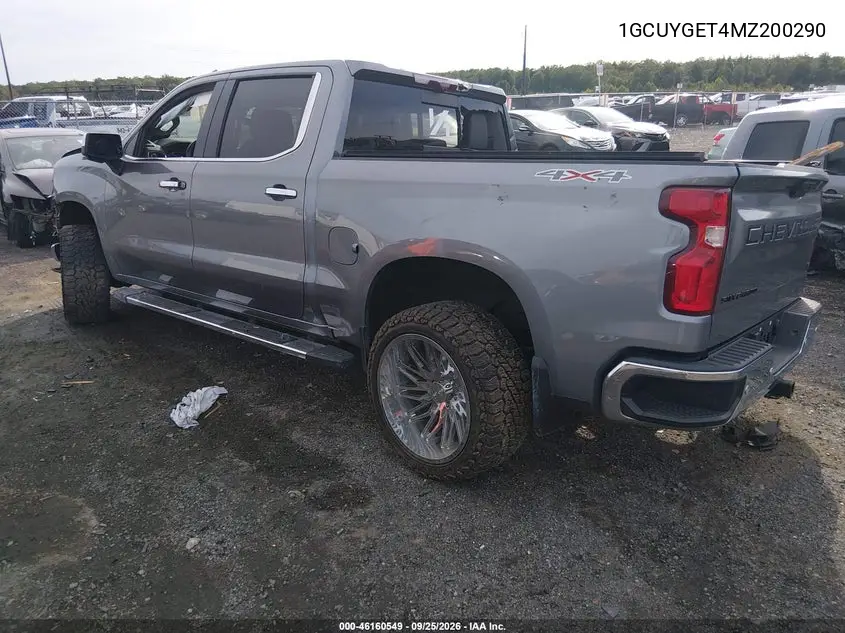 2021 CHEVROLET SILVERADO VIN 1GCUYGET4MZ200290 — фото 3