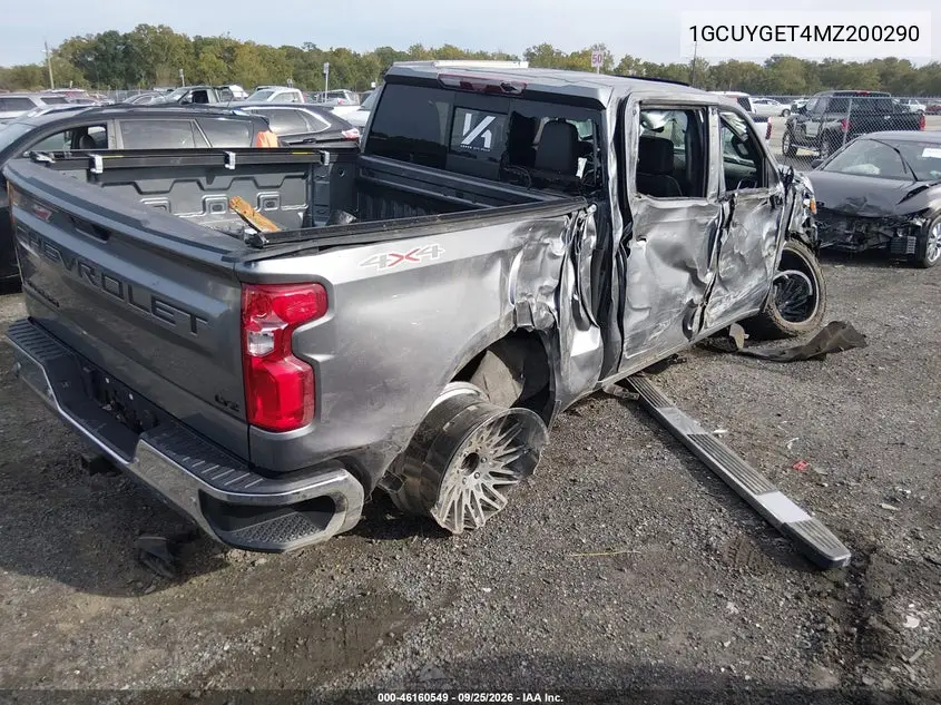 2021 CHEVROLET SILVERADO VIN 1GCUYGET4MZ200290 — фото 4