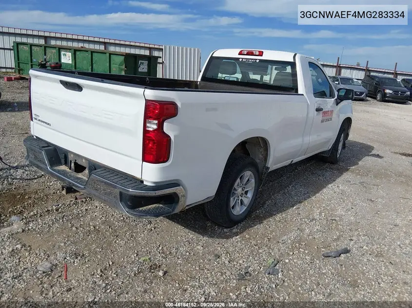 2021 CHEVROLET SILVERADO VIN 3GCNWAEF4MG283334 — фото 4