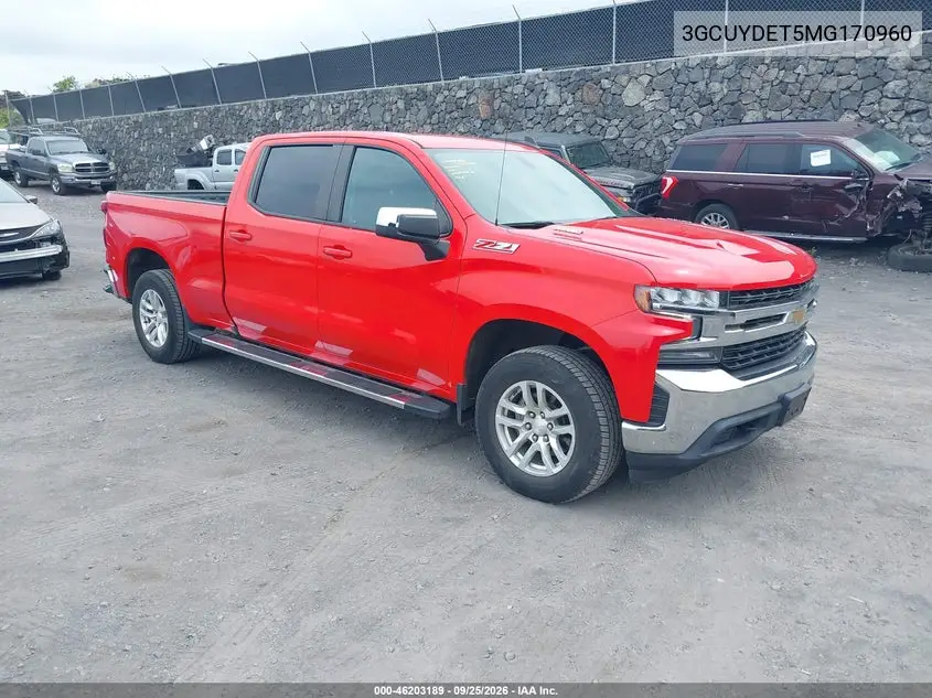 CHEVROLET SILVERADO 2021, VIN 3GCUYDET5MG170960