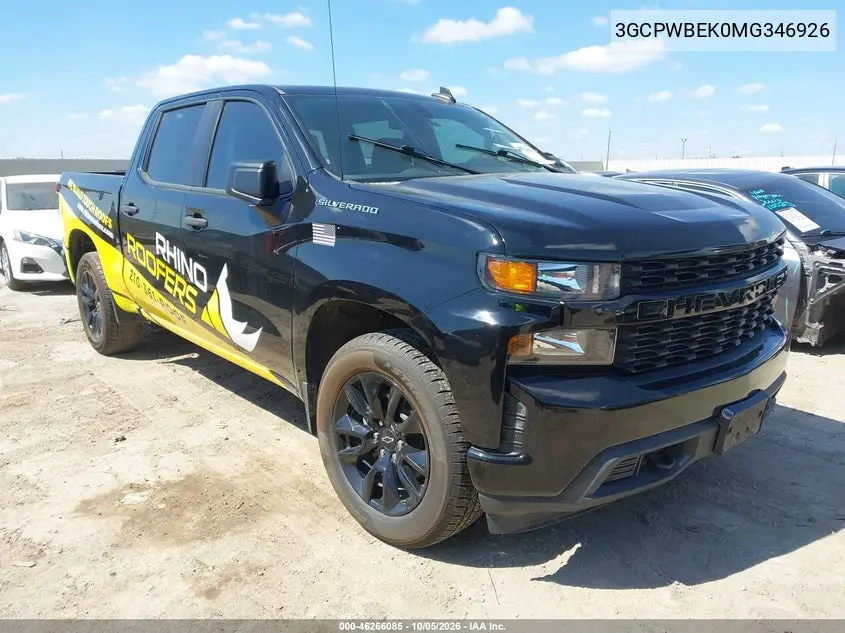 CHEVROLET SILVERADO 2021, VIN 3GCPWBEK0MG346926