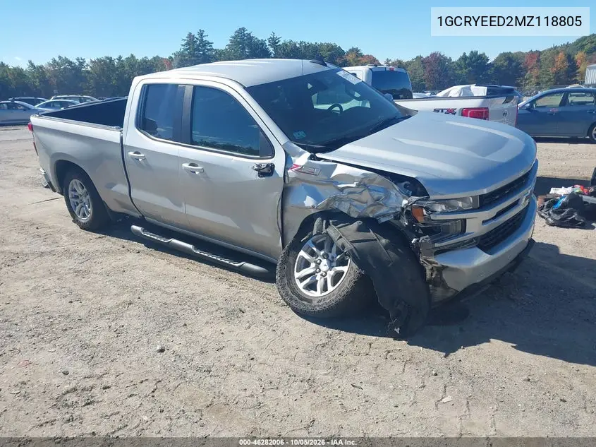 CHEVROLET SILVERADO 2021, VIN 1GCRYEED2MZ118805