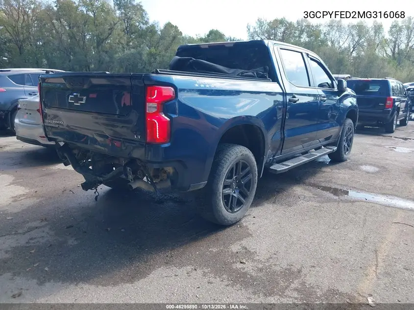 2021 CHEVROLET SILVERADO VIN 3GCPYFED2MG316068 — фото 4