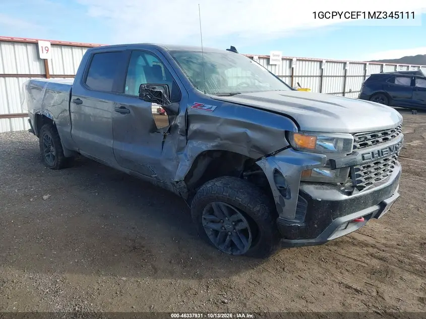 CHEVROLET SILVERADO 2021, VIN 1GCPYCEF1MZ345111
