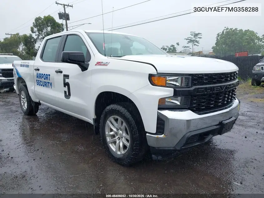 CHEVROLET SILVERADO 2021, VIN 3GCUYAEF7MG358288