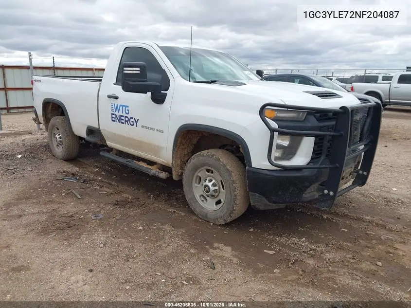 CHEVROLET SILVERADO 2022, VIN 1GC3YLE72NF204087