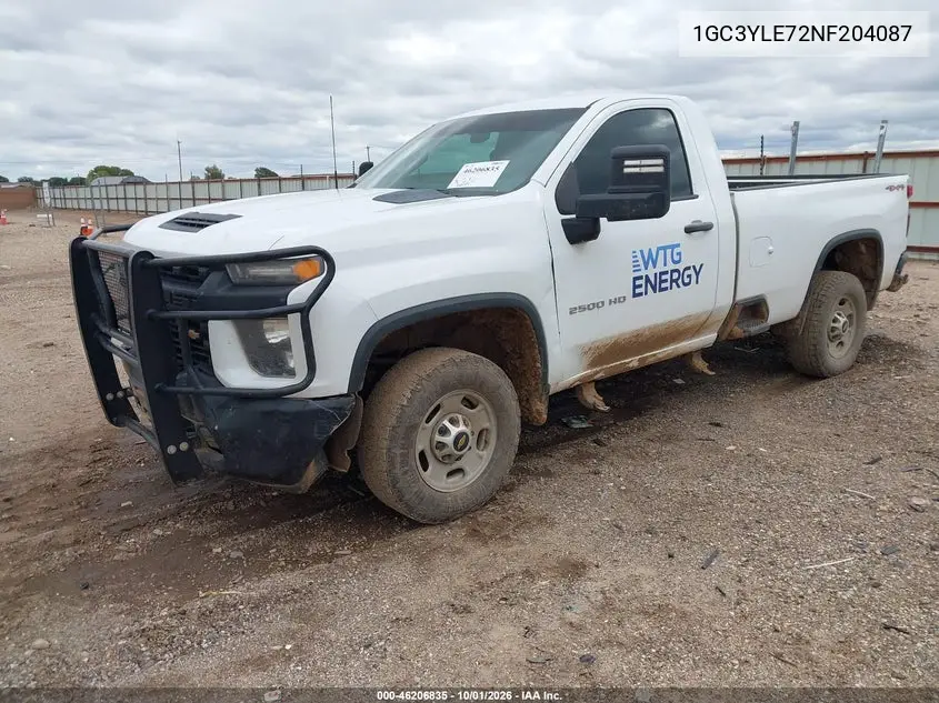 2022 CHEVROLET SILVERADO VIN 1GC3YLE72NF204087 — фото 2