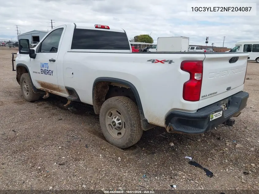 2022 CHEVROLET SILVERADO VIN 1GC3YLE72NF204087 — фото 3