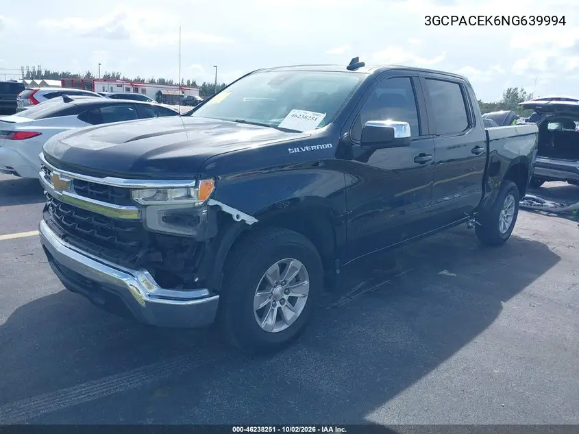 2022 CHEVROLET SILVERADO VIN 3GCPACEK6NG639994 — фото 2
