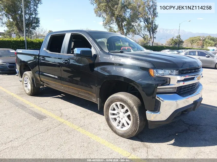 CHEVROLET SILVERADO 2022, VIN 1GCPYJEK1NZ114258
