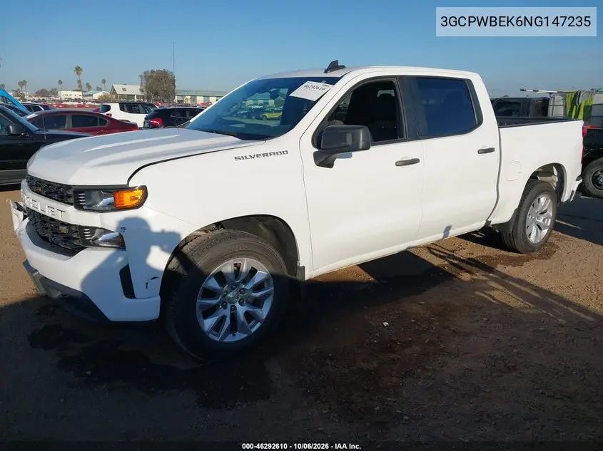2022 CHEVROLET SILVERADO VIN 3GCPWBEK6NG147235 — фото 2