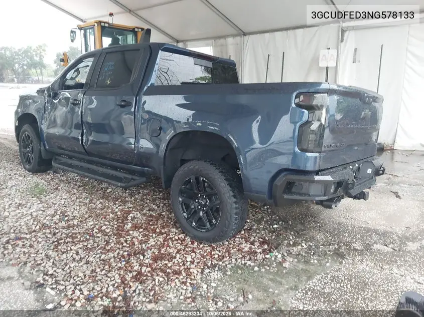 2022 CHEVROLET SILVERADO VIN 3GCUDFED3NG578133 — фото 3