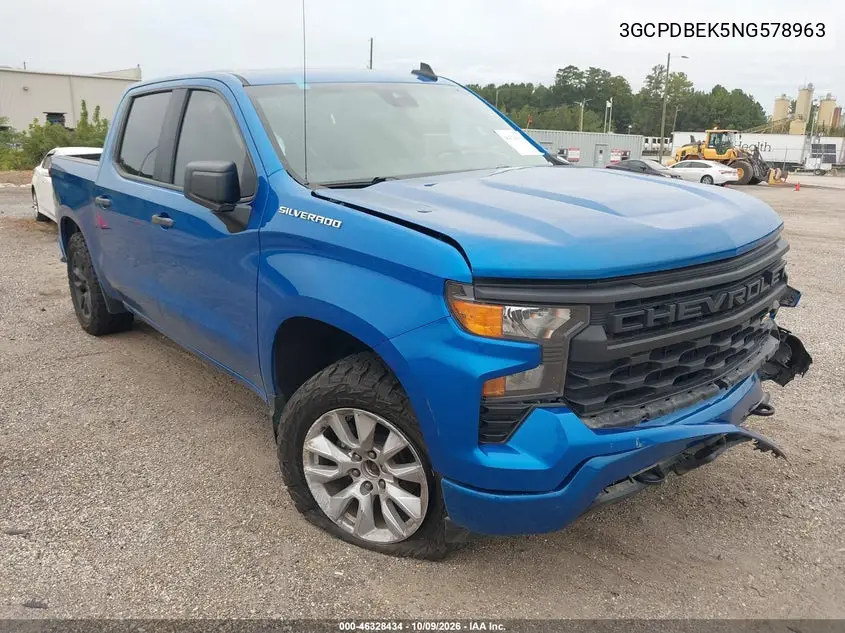 CHEVROLET SILVERADO 2022, VIN 3GCPDBEK5NG578963