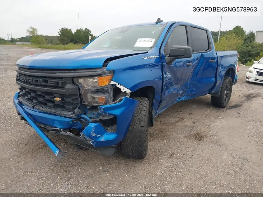 2022 CHEVROLET SILVERADO VIN 3GCPDBEK5NG578963 — фото 2