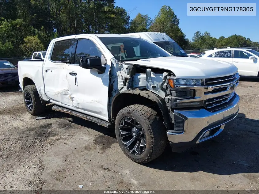 CHEVROLET SILVERADO 2022, VIN 3GCUYGET9NG178305