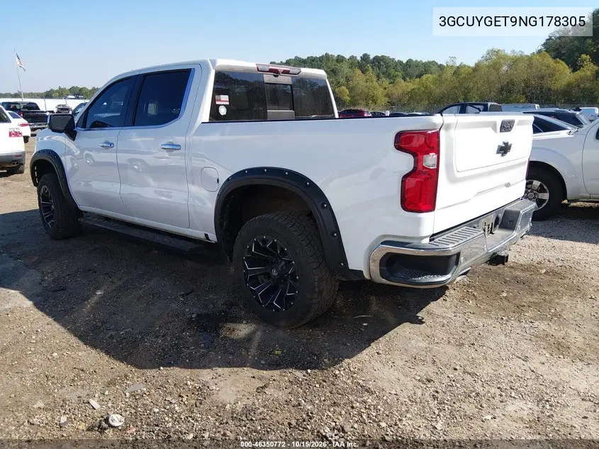 2022 CHEVROLET SILVERADO VIN 3GCUYGET9NG178305 — фото 3