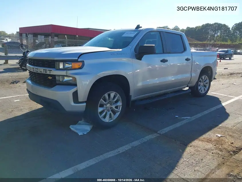 2022 CHEVROLET SILVERADO VIN 3GCPWBEK4NG181707 — фото 2