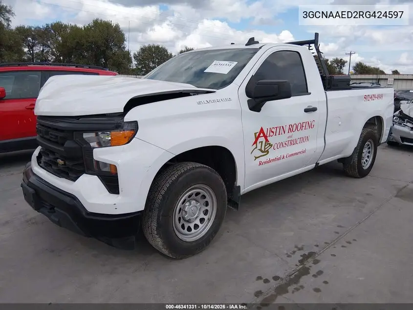 2024 CHEVROLET SILVERADO VIN 3GCNAAED2RG424597 — фото 2